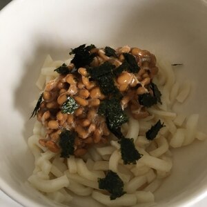 簡単に  納豆 うどん